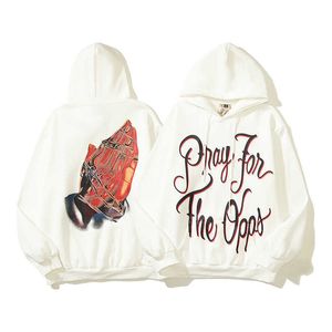 Herenhoodies 2024 designer sweatshirts Amerikaanse high street trendy merk gebed handgedrukte hiphop unisex losse casual hoodie met capuchon