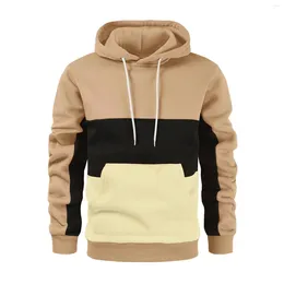 Hoodies masculins 2024 Mode automne Sweat-shirt hommes coutures masculines Hip Hop Hop Long Manneve Silm Outwear