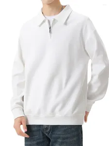 Sweats à capuche pour hommes 2024 Sweat-shirts à demi-zip Hommes Chemises de mode coréenne Collier à manches longues en coton Pulls de base Sweat à capuche Tops Grande Taille 8XL