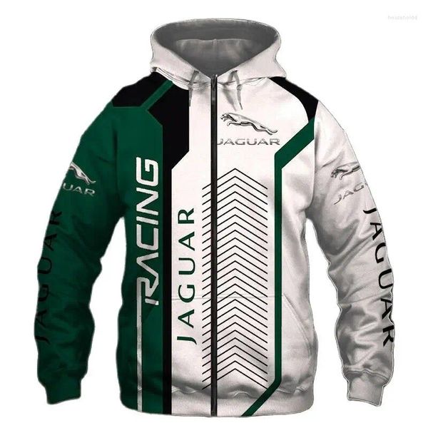 Sudaderas con capucha para hombre, 2024, Logo de coche, estampado de Jaguar, Sudadera con capucha 3D, traje de ciclismo de alta calidad, jersey de moda Harajuku, chaqueta Extra grande