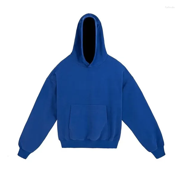 Sudaderas con capucha para hombres 2024 Hombres Mujeres Sudadera con capucha Color Sólido Marca Conjunto High Street American Heavy Doble Capa Gruesa Pareja