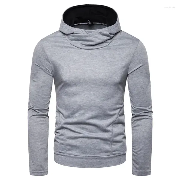 Sudaderas con capucha para hombres 2024 Primavera y otoño Jersey informal grande de color sólido Suéter ajustado para hombres