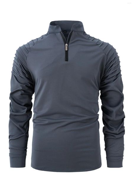 Sweat à capuche pour hommes, veste de moto samouraï, col montant, fermeture éclair, manches longues, tendance, mode châle décontracté, printemps et automne 2024