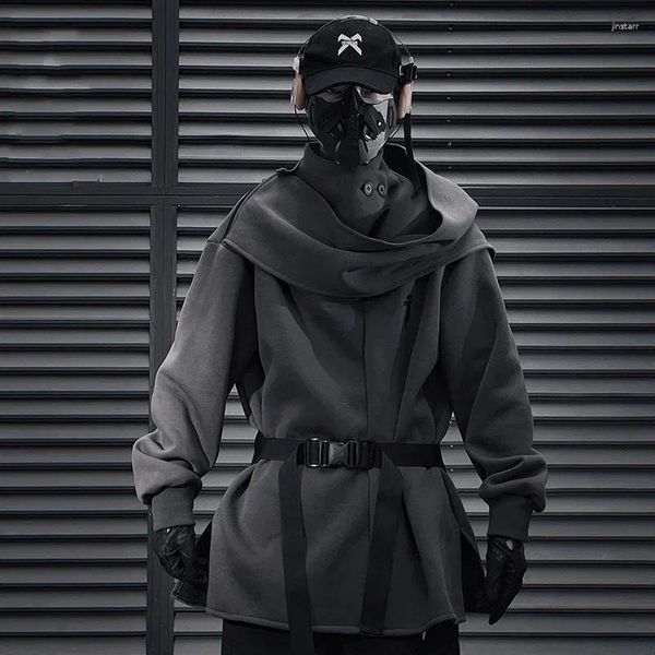 Hoodies masculins 2024 Techwear Style Hip Hop Punk Scarf Seck Collier Men Femmes HARAJUKU STREE