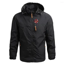 Heren Hoodies 2024 Umbrella Corporation Men Spring en Autumn Classic Harajuku Hoodie Comfortabele casual vierkleuren Windscheperjas