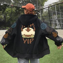 Hoodies masculins 2024 femmes mignonnes appa yip avatar le dernier aérien zipper harajuku oversizeul pullover coréen version masculine veste c