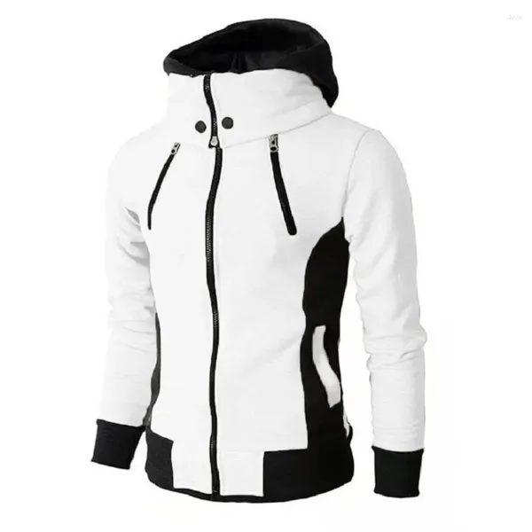 Hoodies masculins 2024 Zipper vestes hommes vestes d'automne hiver décontracté manteaux bombardiers écharpe collier mode moelle