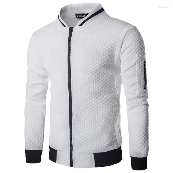 Sweats à capuche pour hommes 2024 printemps et automne manteau tricoté blanc cardigan à manches longues fermeture éclair chemise décontractée grande taille sweats vêtements