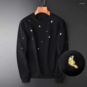 Sweat à capuche pour homme, sweat-shirt de luxe en coton avec oiseau et fleur, col rond, grande taille 4xl, Slim, noir, 21C, printemps