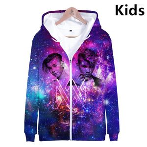 Heren Hoodies 3 tot 14 jaar Kinderen Hoodie Marcus en Martinus 3D Gedrukte Zipper Boy/Girls Sweatshirt Casual Jacket Coat C