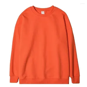 Sweats à capuche pour hommes 320g coton femmes sweat-shirt 2024 automne hiver pulls surdimensionnés femme orange