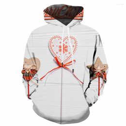 Heren Hoodies 3d Kerst Sweatshirts Mannen Jaar Gedrukt Liefde Hooded Casual Koppels Hoody Anime Lange Mouw Hip Hop Winter