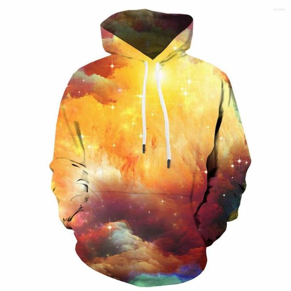 Sudaderas con capucha para hombre, sudaderas con estampado de galaxia en 3d, sudadera colorida informal con capucha de humo para hombre, sudadera con capucha de nebulosa estampada, sudadera de Anime Unisex Hip Hop para otoño