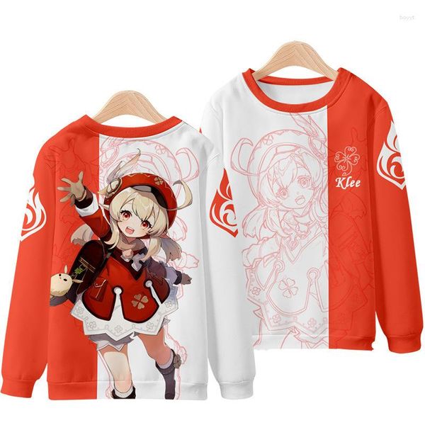 Sudaderas con capucha para hombre 3d Genshin Impact Hoodie Men Game Klee Keqing Boys Pullover Sexy Girl sudadera mujer hombre moda niños Hip Hop ropa