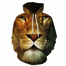 Sweats à capuche pour hommes 3D Lion Sweatshirts Hommes Animal À Capuche Casual Galaxy Sweat À Capuche Anime Drôle Sweat Imprimé À Manches Longues Poche D'hiver