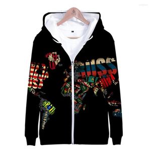 Sweats à capuche pour hommes 3D hommes femmes fermeture éclair à capuche garçon/fille USA russie terre sweat à capuche garçon fille sweat zippé vêtements d'extérieur hauts