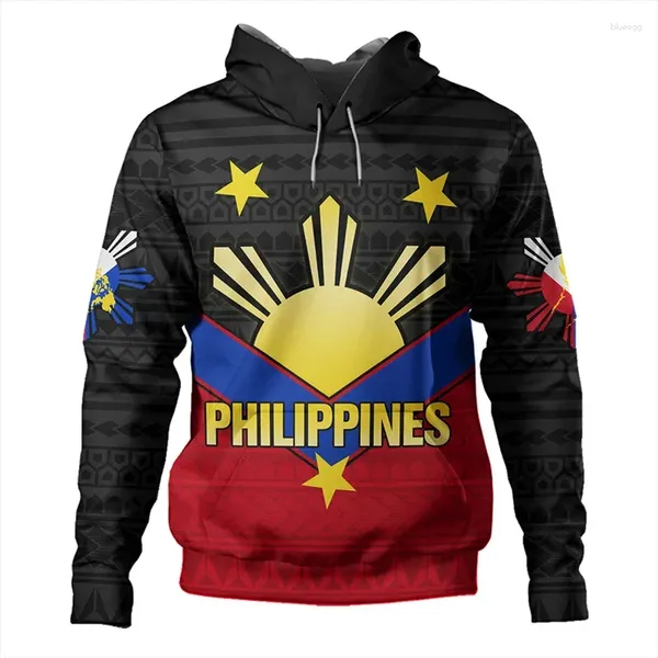 Sweat à capuche masculine 3d Philippines Philippins Tatouage polynésien Lapu Sun Tribal Printing pour hommes Kid Fashion Colon