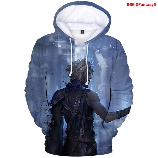 Sudaderas con capucha para hombre Impresión 3D Hombres Final Fantasy VII Remake Sudadera con capucha Hip Hop Streetwear Sudaderas Sudadera Moda