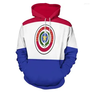 Heren Hoodies 3D Print Paraguay Zuid -Afrika vlag Hoodie Men Italië Nationaal Lange Mouw pullover Sweatshirt herfst lente tops jas