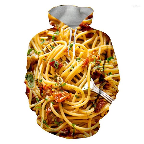 Sudaderas con capucha para hombre con estampado 3D de fideos finos, ropa divertida para hombre 2023, ropa de calle con comida, jersey con capucha, sudaderas de manga larga creativas