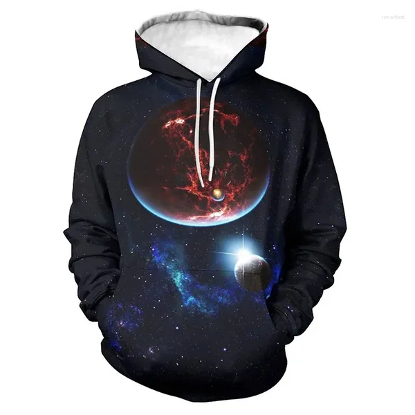 Sweats à capuche pour hommes 3D Imprimer Stars Earth Hommes Femmes Streetwear Garçons Filles Mode Sweat-shirt Automne et printemps Vêtements surdimensionnés Vestes