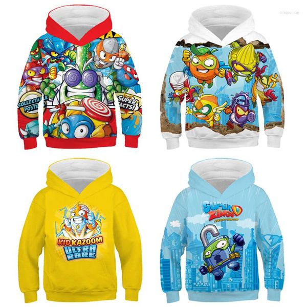 Sweats à capuche pour hommes impression 3D Super Zings série 4 sweat pour enfants unisexe Superzings Streetwear hommes décontracté Anime GameTops adolescents