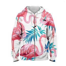 Sweat-shirt à capuche imprimé 3D pour hommes et femmes, style flamant rose, Hip Hop, drôle, Streetwear d'automne pour Couples, vêtements WY116