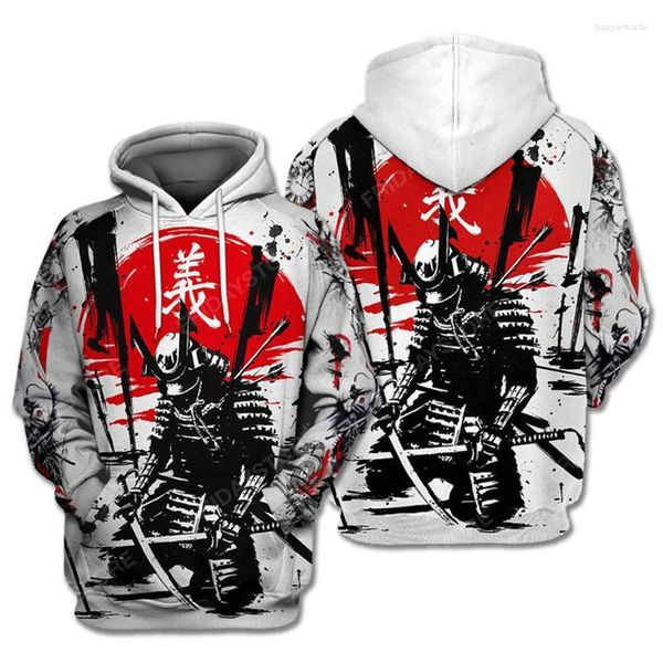 Sudadera para hombres 3D Samurai Impresión para hombres Armor Templario Gráfico Capesta Sampanía Fashion Swinters Cool Winter Clothing