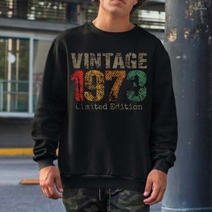 Sweats à capuche pour hommes Cadeaux de 50 ans Vintage 1973 Édition limitée 50e anniversaire Sweatshirts Hommes Femmes Streetwear Crewneck Coton à capuche