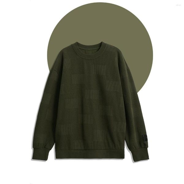 Sudaderas con capucha para hombre 6018 Alta calidad Invierno Otoño Sudadera de punto básica Hombres Textura a cuadros Ropa pesada Manga larga Suelta Casual