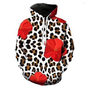 Sweats à capuche pour hommes abstrait Animal Texture motif léopard Cool adolescents unisexe décontracté hauts Streetwear 2023 printemps pull