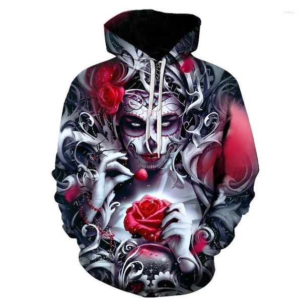 Sweat à capuche pour hommes, vêtements esthétiques, imprimé Rose 3D, mode Couple, survêtement surdimensionné Y2K