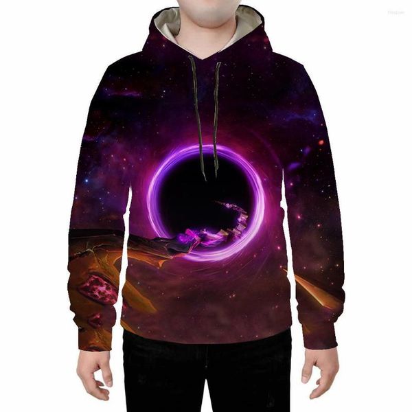 Hoodies voor heren Amazon 2023 Galaxy Sky Crossing 3D-geprinte capuchonjas voor heren en dames