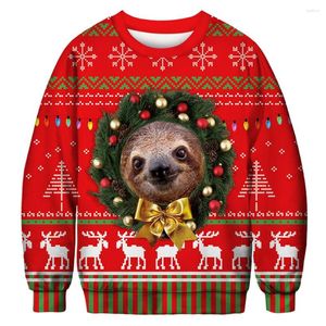 Sweat à capuche masculine Anbenser Ugly Christmas Pull Men de Noël Femmes de Noël Sweat-shirt Automne 3D Pantes de vacances imprimées Princers Panks Chauchettes Tops