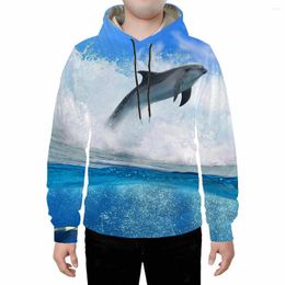 Herenhoodies en dames oceaan Mooie Dolphin Print 3d korte mouw Hoodie Harajuku Men Men Clothing