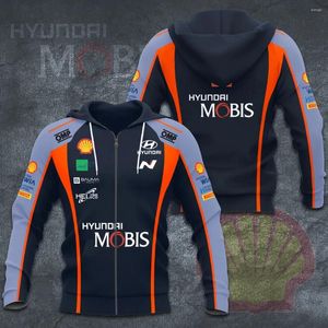 Herenhoodies en damessportkleding met ritsen Prints van de WRC Rally Modern Mobis Team Lente Herfst Casual Sport