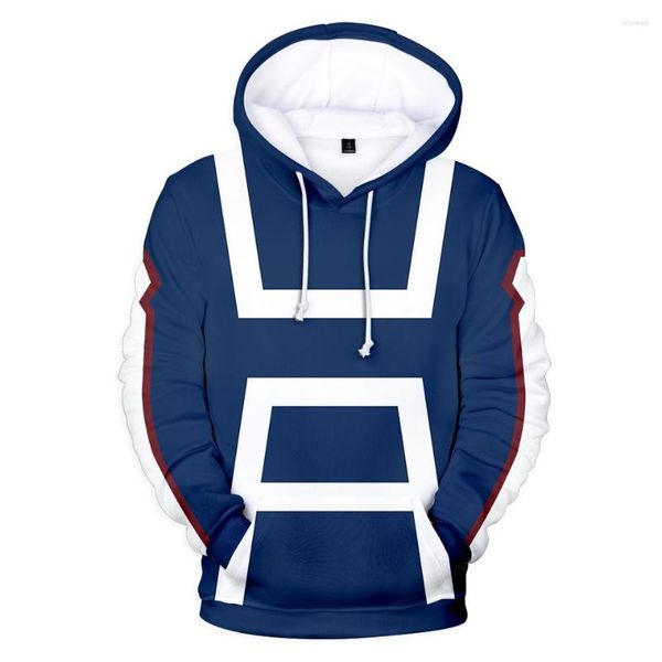 Sudaderas con capucha para hombres y ropa de calle para mujeres Sudadera con capucha Bakugou Katsuki Uniformes escolares Disfraz de cosplay My Hero Aca Ropa suelta de hip hop