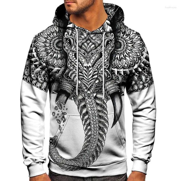 Sudaderas con capucha para hombre Animal Elefante Colorido Galaxy Estilo Harajuku Hombres 3D Ropa casual femenina Sudadera con capucha Jersey de gran tamaño S-6XL