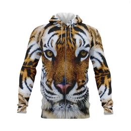 Heren Hoodies Animal Tiger 3D Gedrukte hoodie Casual Sportwear met lange mouwen