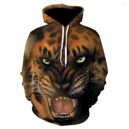 Sweats à capuche pour hommes motif tigre animal 2023 automne et hiver sweat à capuche décontracté tête peinte veste chaude épaisse avec