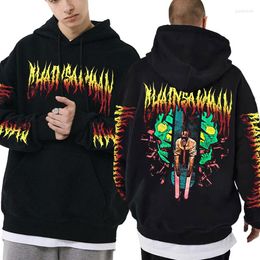 Sweats à capuche pour hommes Anime tronçonneuse homme Denji Pochita sweat à capuche graphique hauts homme polaire coton surdimensionné sweat Streetwear hommes femmes Manga