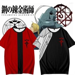 Sweat à capuche masculine anime Fullmetal Alchemist 3D T-shirt Men Femmes Summer Cou Short Souche Tshirt Dshirt Tees Graphic Edward Elric Cosplay Costume