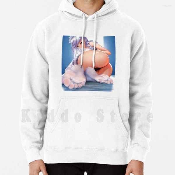 Sweats à capuche pour hommes Anime Girl-White Bas Hoodie Manches longues Filles Hentai Ecchi Loli Kawaii Lewd Ahego Oppai Sexy