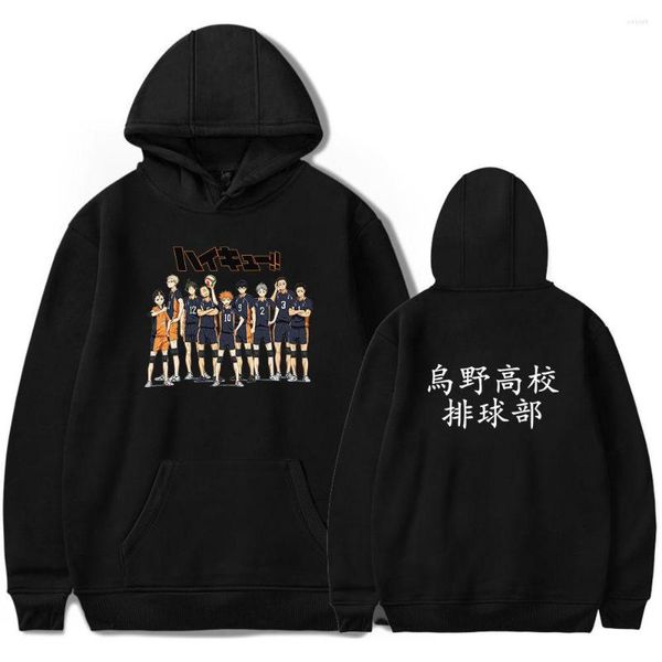 Sudaderas con capucha para hombre Anime Haikyuu Hombres/mujeres Sudadera Karasuno High School Cosplay Bnha Boys Chaqueta Kpop con capucha Harajuku Casual de gran tamaño