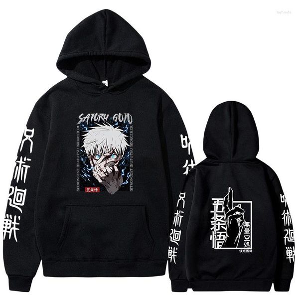 Sweats à capuche pour hommes Sweat à capuche Anime Jujutsu Kaisen Vêtements Gojo Satoru Pull Mode Cosplay Costume Unisexe Harajuku Overside Sweat Survêtement