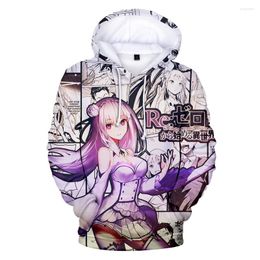 Heren Hoodies Anime Hoodie Re Zero Start Life 3d Print Boys Girl Harajuku Casual Sweatshirt Hip Hop Fashion Hoody Tops