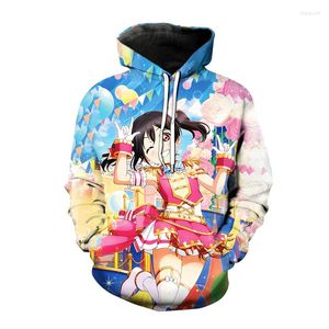 Heren Hoodies Anime Kawaii Girl Drukkingshoed Sweatshirt Love Live 3D Print Men Women Women Fashion Pullover Hoodie Tops Coat Unisex Hoody