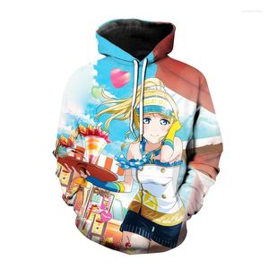 Sweats à capuche pour hommes Anime Love Live 3D imprimé Kawaii Sexy Girl Sweatshirt Homme Femme Mode Pull Harajuku Sweat à capuche surdimensionné Manteaux unisexes