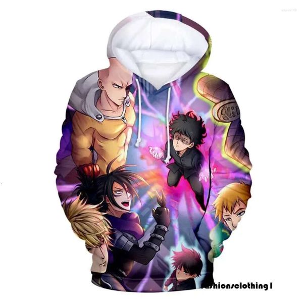 Sudaderas con capucha para hombre Anime Mob Psycho 100 Impresión 3D Hombres Mujeres Moda Sudaderas casuales Sudadera con capucha de gran tamaño Jerséis para niños Chándal Ropa psycho bunnys 863