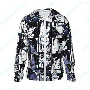 Heren Hoodies Anime My Heroes 3d Drukken Men Zon Bescherming Kleding Zomer Zomer Kap met lange mouw